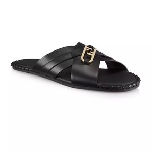 Fendi O’lock Vitel Slide (Leather) ! Unisex! Size 7 men/9wmn